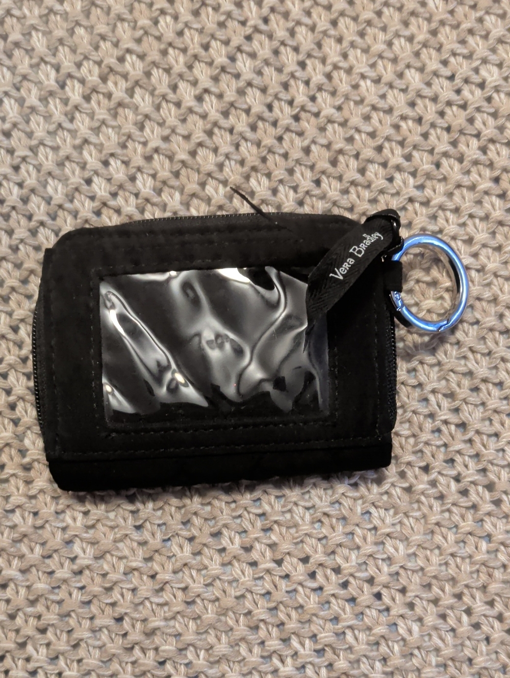 Vera Bradley Black ID Wallet with Floral Pattern